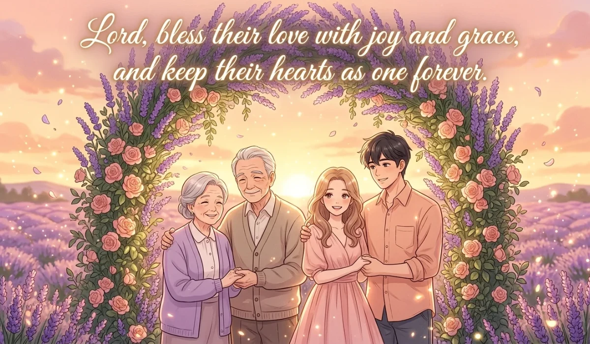 Happy anniversary wishes for a couple with Christian blessings