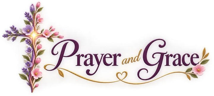 Prayer and Grace logo with floral cross